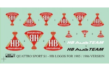 Decal – Audi Quattro Sport S1 version 1985/1986 - HB logos